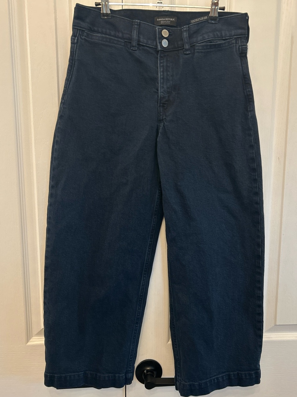 Banana Republic High Rise Wide Leg Crop Jeans Dark Indigo 28 EUC